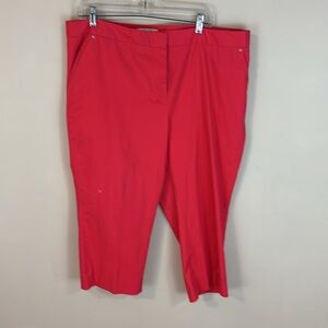 Dana Buchman Red Cotton Capris Size 18 Hemmed